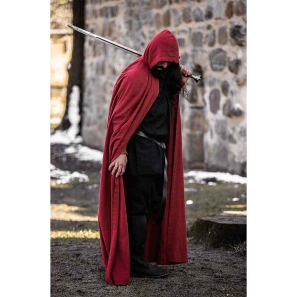 Gunnar Medieval Cotton Cloak - Red