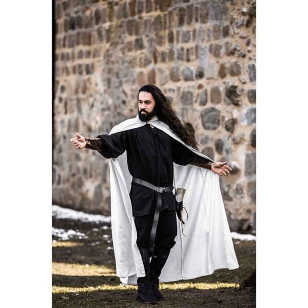 Gunnar Medieval Cotton Cloak - White