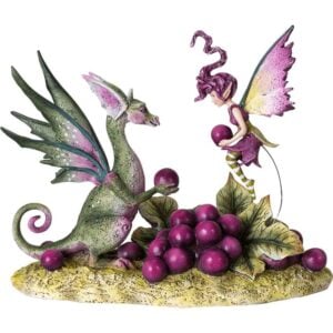Sharing Grapes Dragon and Fairy Statue