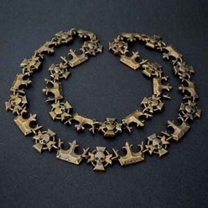 Imperial Cross and Crown Knight's Chain Collar