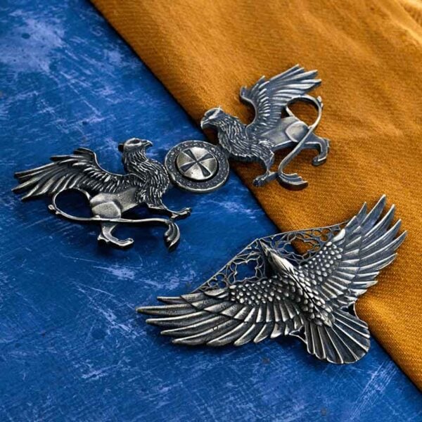 Brass Raven Cloak Clasp