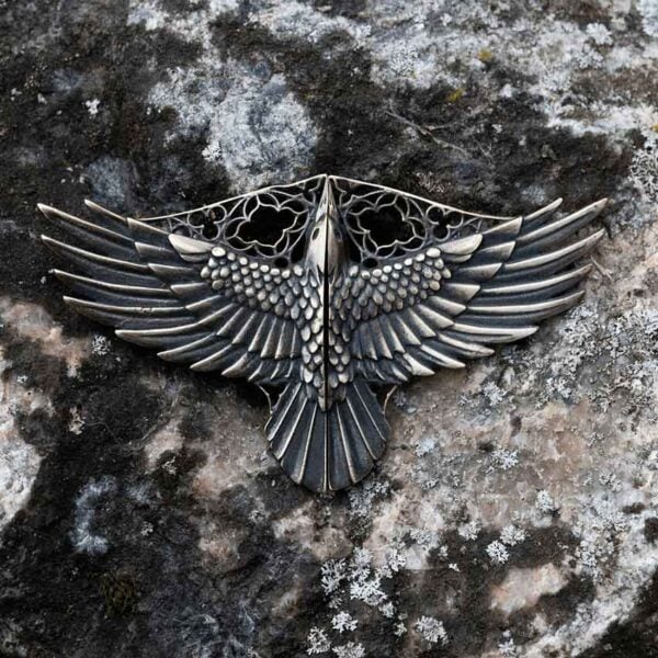 Brass Raven Cloak Clasp