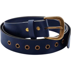 Knights Simple Medieval Leather Belt - Blue