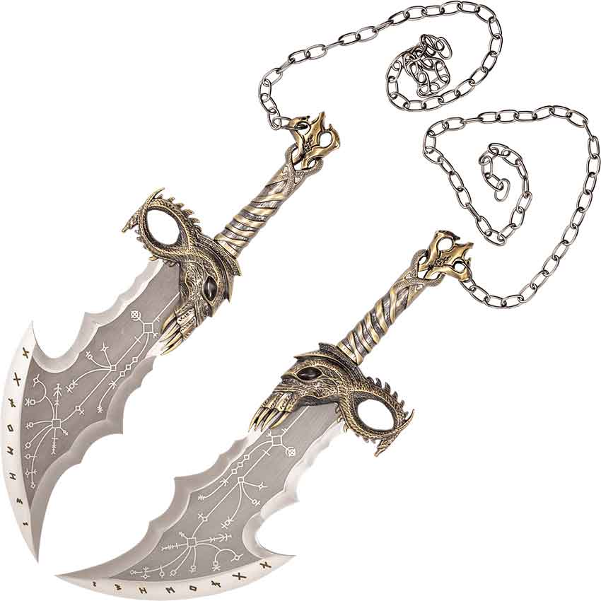 Dual Chained War God Swords