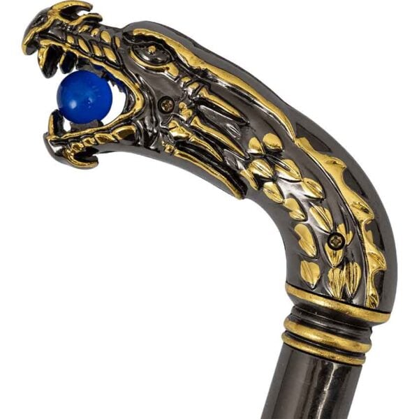 Golden Dragon Head Sword Cane