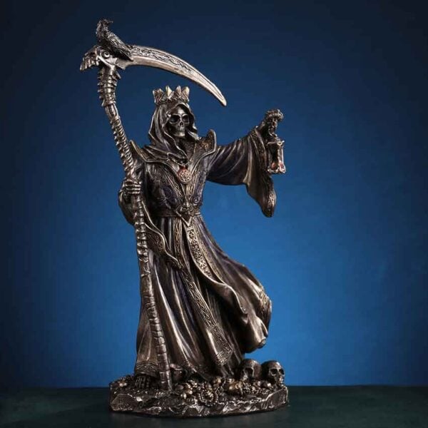 Crowned Reaper with Scythe Statue