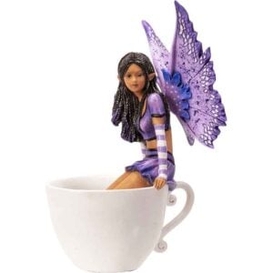 Purple Teacup Fairy Statue