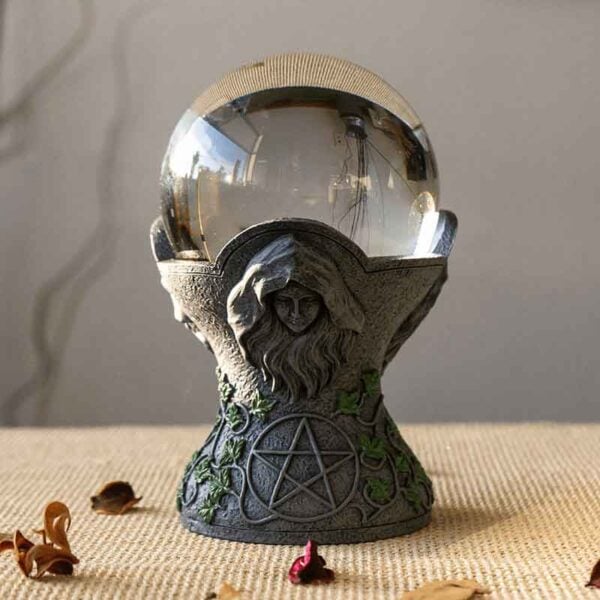 Mother, Maiden, and Crone Crystal Ball Stand