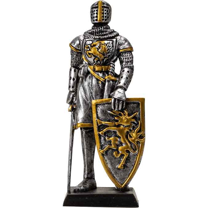 Medieval Unicorn Knight Statue