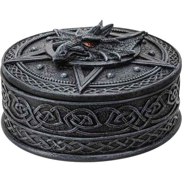 Round Pentagram Dragon Trinket Box