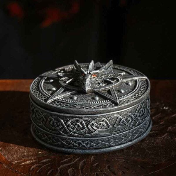 Round Pentagram Dragon Trinket Box