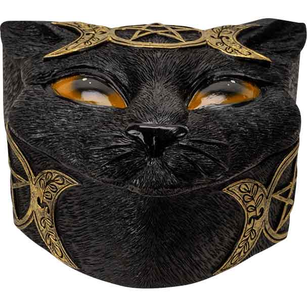 Lunar Pentagram Cat Trinket Box