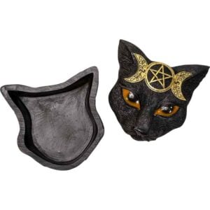 Lunar Pentagram Cat Trinket Box