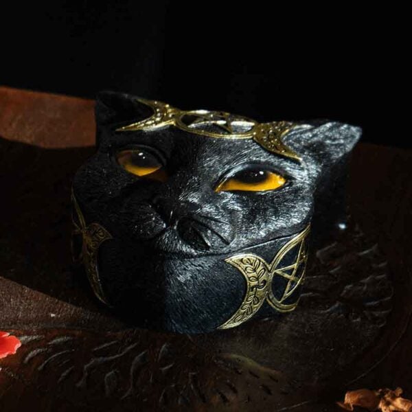 Lunar Pentagram Cat Trinket Box