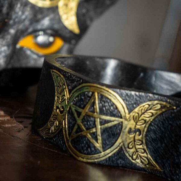 Lunar Pentagram Cat Trinket Box