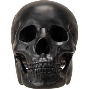 Moveable Black Skull Statue