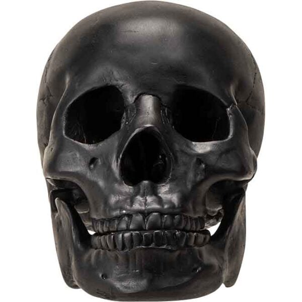 Moveable Black Skull Statue
