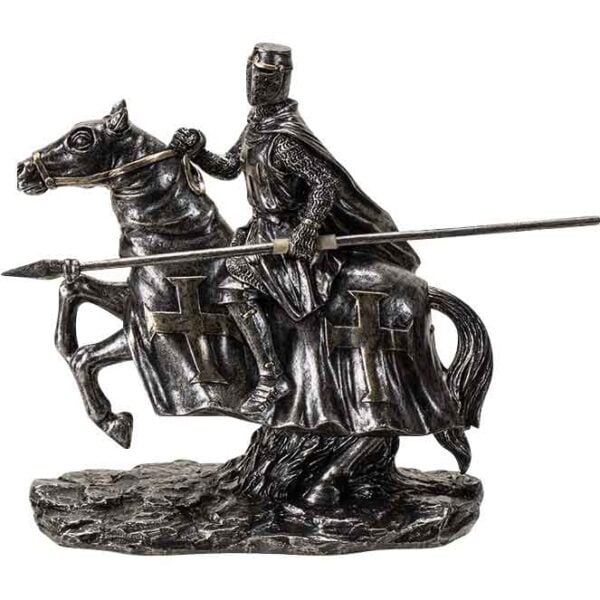 Mounted Templar Knight Lancer Statue