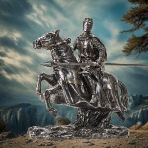 Mounted Templar Knight Lancer Statue