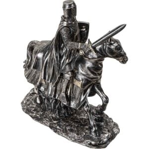 Medieval Mounted Templar Knight Statue