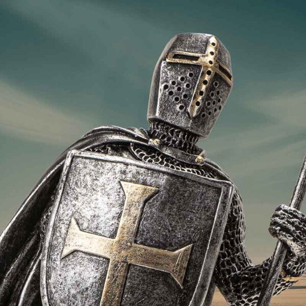 Medieval Crusader Spearman Statue
