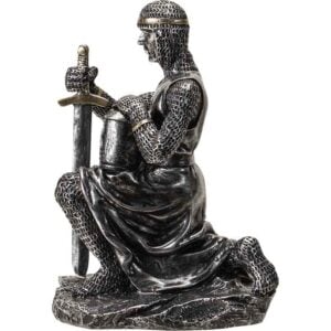 Kneeling Medieval Templar Statue