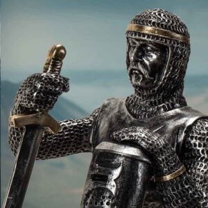 Kneeling Medieval Templar Statue