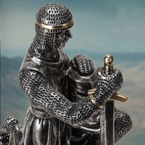 Kneeling Medieval Templar Statue