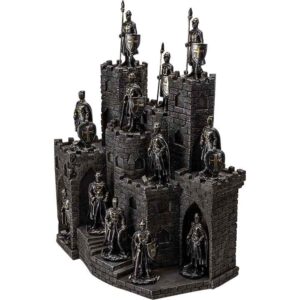 Castle Display with 12 Knights Statue Set