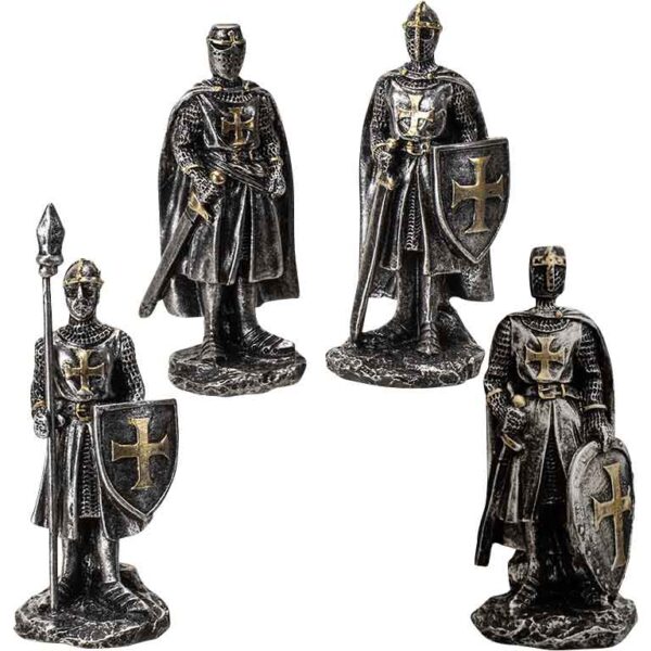 Castle Display with 12 Knights Statue Set