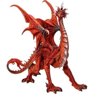 Furious Red Dragon Statue