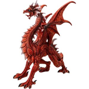 Furious Red Dragon Statue