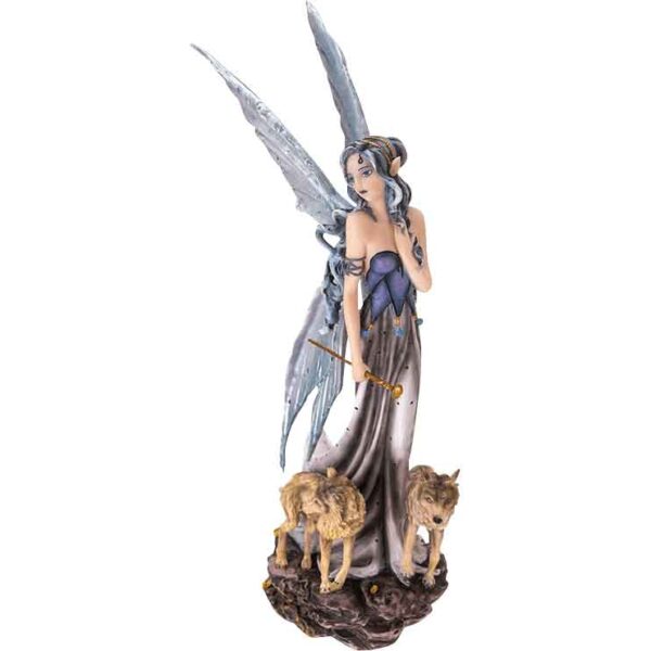 Fairy with Wolf Protectors Statue
