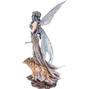 Fairy with Wolf Protectors Statue