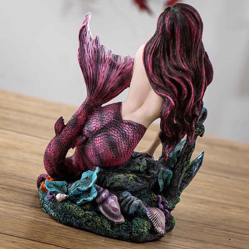 Ruby Gothic Mermaid Statue