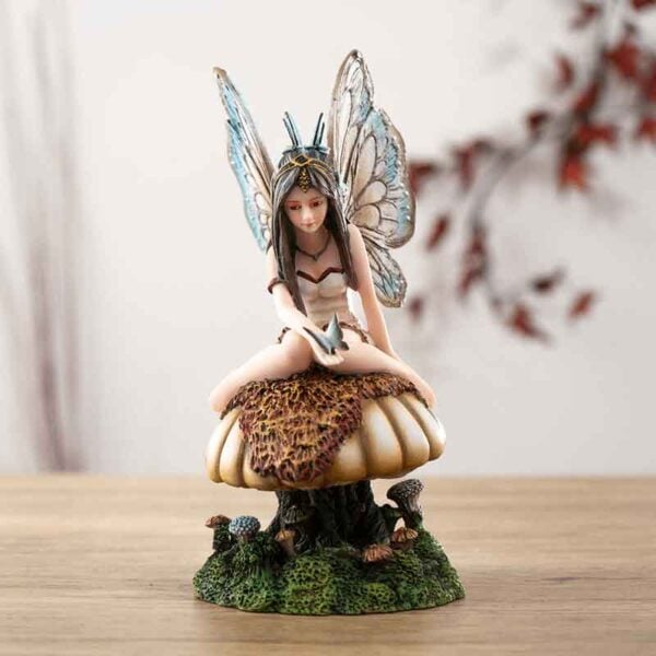 Butterfly Fairy on Mushroom Statue