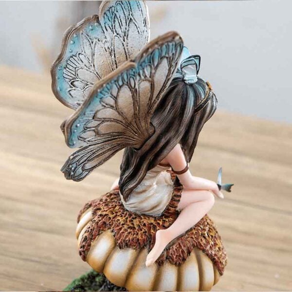 Butterfly Fairy on Mushroom Statue