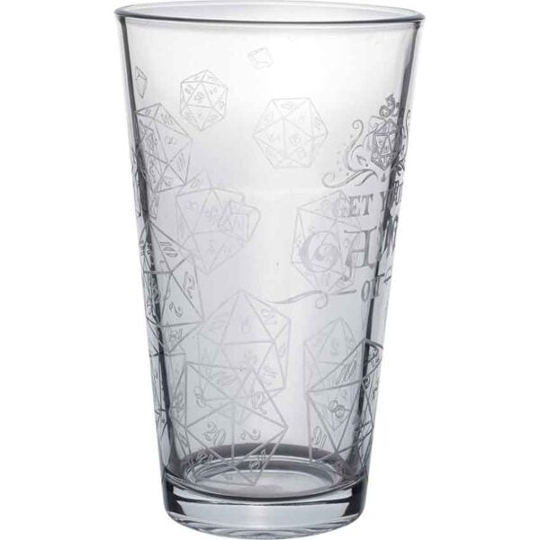 D20 Get Your Game On Pint Glass