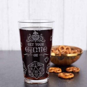 D20 Get Your Game On Pint Glass