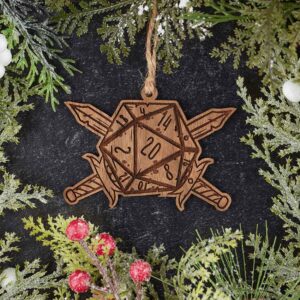 D20 Fighter Class Christmas Ornament