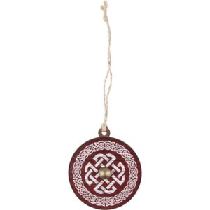 Red and White Celtic Shield Christmas Ornament