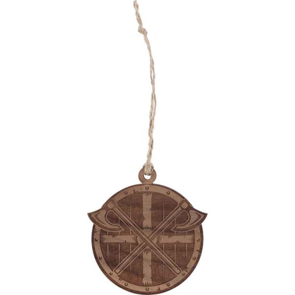 Viking Shield with Axes Christmas Ornament