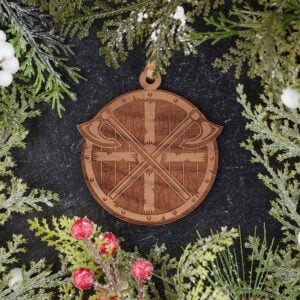 Viking Shield with Axes Christmas Ornament