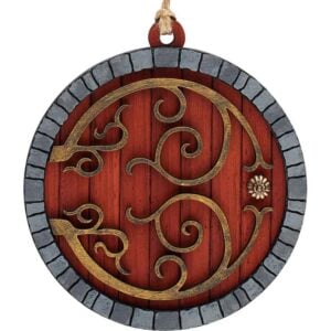Padauk Hobbit Door Christmas Ornament with Grey Trim