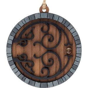Walnut Hobbit Door Christmas Ornament with Grey Trim