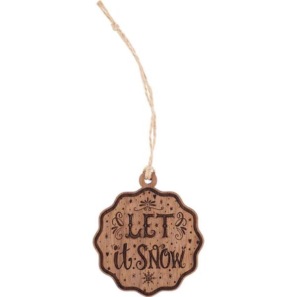 Let It Snow Wooden Christmas Ornament