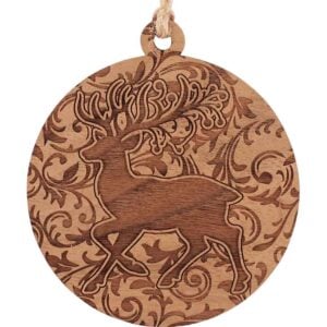 Filigree Deer Wooden Christmas Ornament