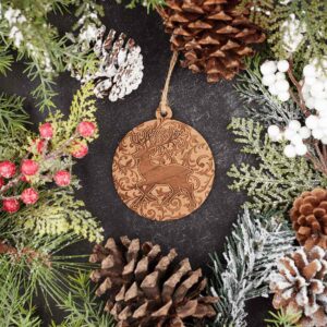 Filigree Deer Wooden Christmas Ornament