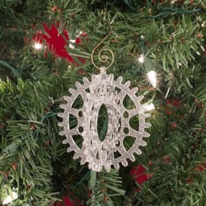 3-D Steampunk Glitter Gear Ornaments - Set of 6