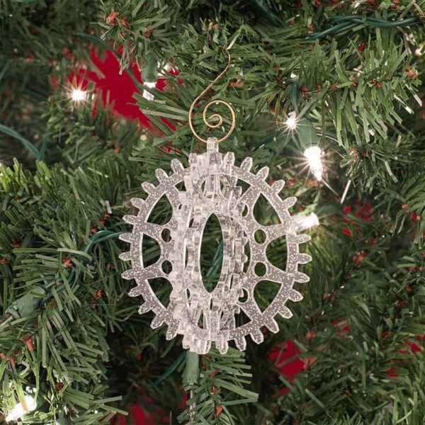 3-D Steampunk Glitter Gear Ornaments - Set of 6